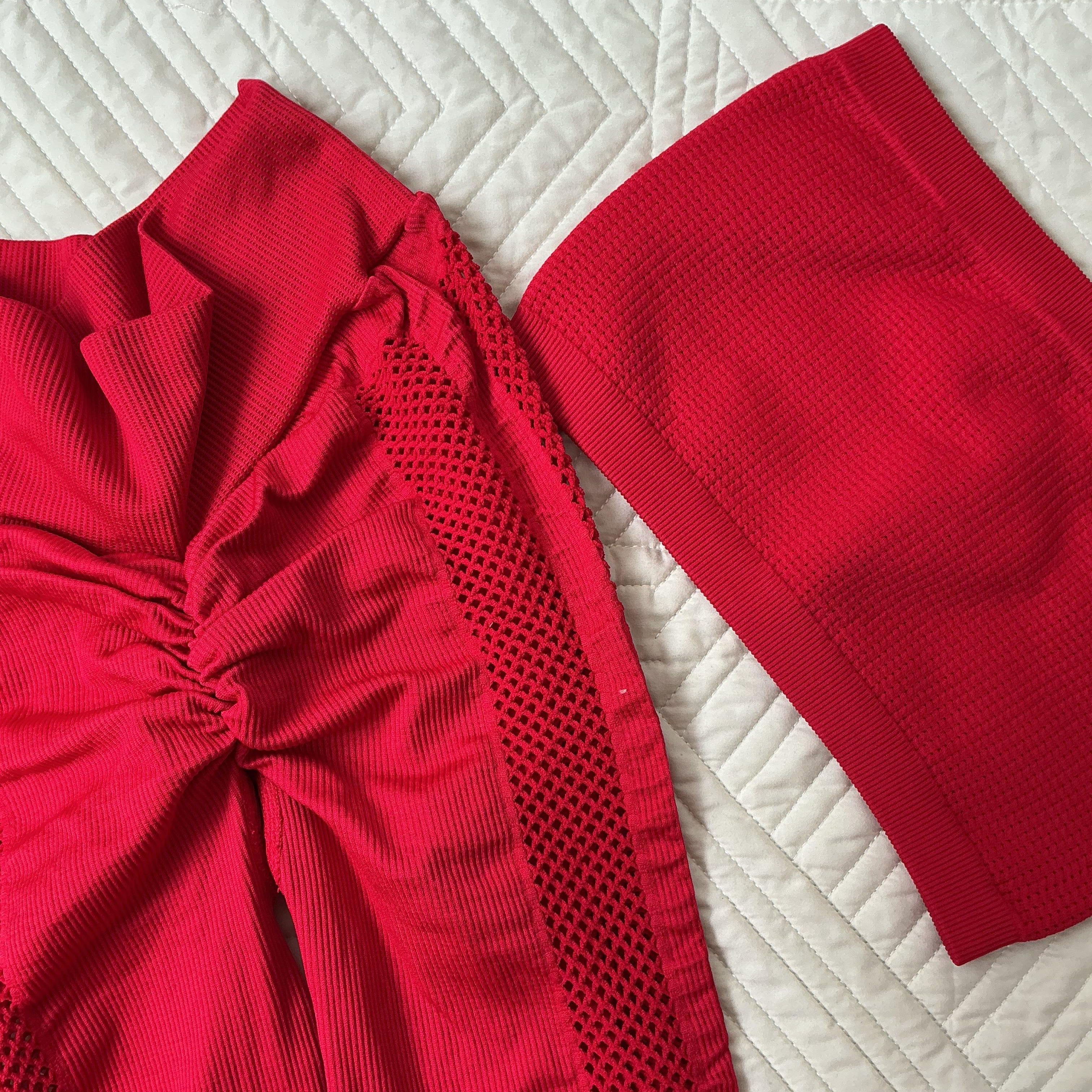 TOP & LEGGINS RED